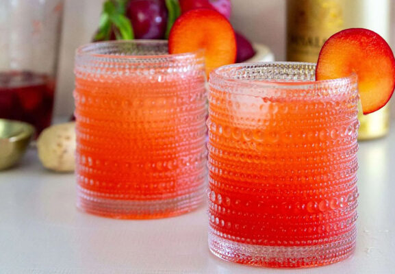 Plum-Basil Gin Fizz